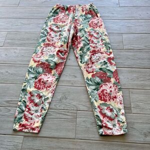 Chico's Womens Floral Multicolor Pull On High Rise Relaxed Casual Pants‎ Size 2